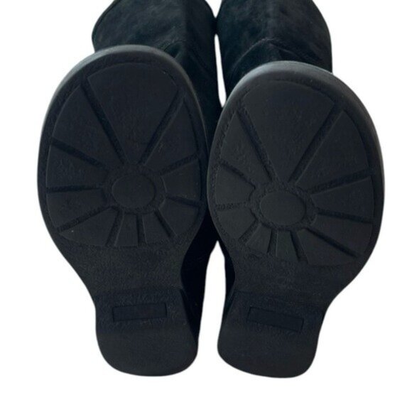 DARIA Women’s Black Suede Flat Riding Boots Zip Side Leather Size 8.5 - Picture 6 of 7